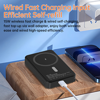 ASpor Batterie externe portable 10000mAh, charge rapide sans fil, magnétique, mince, format poche, pour voyage et extérieur A389