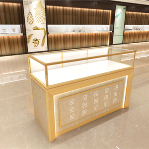 Caja de exhibición acrílica de lujo, cierre personalizado para mostrador de joyería, armario de tienda, pulsera de exposición Led, escaparate de joyería de vidrio de madera - Product Image 4