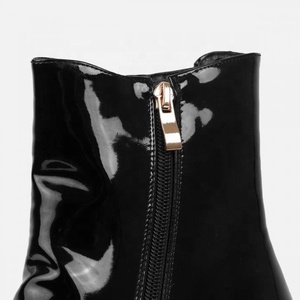 Thời Trang Màu Đen Chunky Duy Nhất Phẳng Tốt Giả Da Mắt Cá Chân Khởi Động Cho Phụ Nữ Và Laddies Mới Nhất Phụ Nữ Khởi Động Sang Trọng Khởi Động - Product Image 3