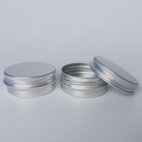 Pot en aluminium de 15 ml (1/2 oz) pour le stockage et l'emballage de baume à lèvres DIY, petit pot rond en aluminium argenté avec couvercle à vis