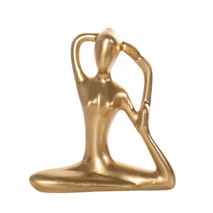 Resin Gold women Yoga abstract Figure Sets Ornaments Crafts Creative Table Decoration