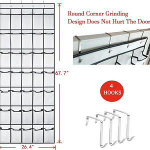 Organisateur mural 24 compartiments pour chaussures et articles divers, en tissu, avec poches en maille, à suspendre sur la porte ou dans le placard - Product Image 6