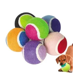 Hot Selling Mini Pastel Chew Aangepaste Speelgoed Paw Prints Piepende Hond Tennisballen