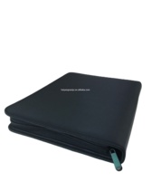 Porte-documents en tissu noir imperméable avec logo personnalisé en relief, OEM, classeur pour documents, porte-passeport, porte-cartes de visite