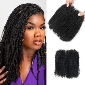 Extensions de cheveux 100% humains FH 50G Afro Kinky Bulk Hair pour micro tresses 10-18 pouces Crochet Dreadlocks Boho Tressage Tissage - Product Image 1