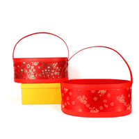 Panier en cuir pour le Nouvel An, panier à fruits, panier cadeau de fiançailles chinoises, boîte cadeau et panier cadeau