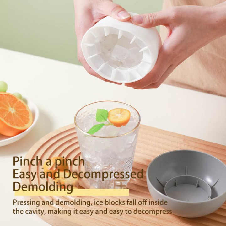 FCJ Durable Silicone Mushroom Ice Block Mold Easy-to-Demould Frozen Refrigerator Ice Grid Box Homemade Ice Bucket Beverage Tubs