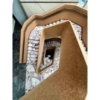 Newstar Modern Calacatta Roter Marmor Schwimmende Marmor treppe Innentreppe Naturstein villa Luxus Gerade Treppe