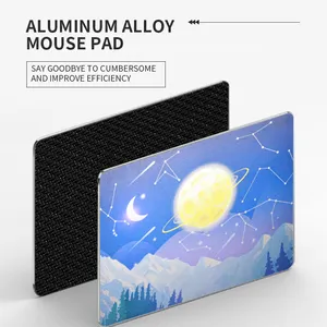 Özel Logo alüminyum alaşımlı Metal Mouse Pad kaymaz klavye fare Pad oyun Mousepads