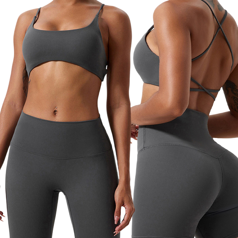 Wholesale Custom Logo Compression High Stretchy Yoga Crop Tops Quick Drying Fitness Sports Underwear Women's Tight Bra