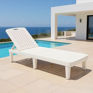 كرسي استرخاء بلاستيكي قابل للطي للاستخدام الخارجي - كرسي محمول للحديقة وحمام السباحة والشاطئ - Product Image 2