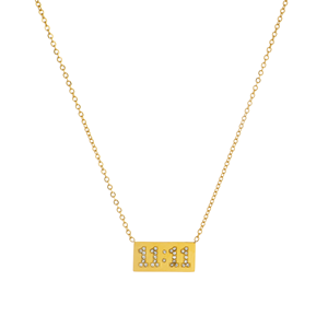 Collar con colgante Digital cuadrado <span class=keywords><strong>1111</strong></span> para mujer, número de Ángel, tiempo 11:11, collares cortos, Shopify, Dropshipping, joyería a Europa - Product Image 2