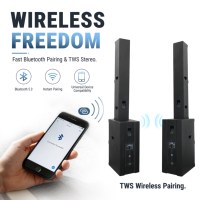 Accuracy Pro Audio AC68 1600W RMS Sistema de Altavoces PA de Alta Potencia, Conjunto de Audio Profesional, Altavoz de Columna Activo con DSP