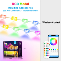 Lumières extérieures permanentes 50ft RGBIC Lumières extérieures avec 36 lumières LED IP67 Étanche 100 Modes de scène avec 40lm Blanc