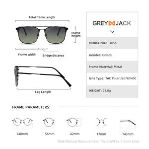 Lunettes de soleil polarisées élégantes, monture intégrale en métal, unisexe, protection UV400, verres TAC, noir, or, marron - Product Image 2