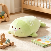 Coussin en peluche doux et moelleux en forme de phoque, adorable animal marin en peluche multicolore pour la décoration de chambre et de canapé