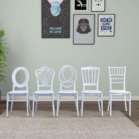 Chaise d'événement empilable en plastique blanc pour la maison et le jardin, idéale pour les mariages, banquets, fêtes, hôtels et salles à manger