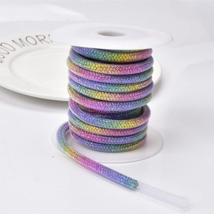 6mm dày đặc Rhinestone dây giày dây <span class=keywords><strong>OEM</strong></span> tùy chỉnh moq cổ màu sắc phẳng TRIM cho giày túi quần áo linh hoạt nhà máy trực tiếp - Product Image 3