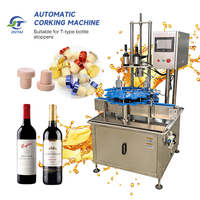 Automatische lineaire glazen fles- en kurkpers voor wijn, likeur, whisky en andere dranken.