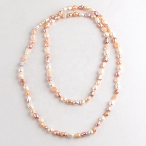 Moda hermosa mujer joyería elegante hecho a mano anudado collar Irregular <span class=keywords><strong>Multicolor</strong></span> collar de perlas de agua dulce - Product Image 3