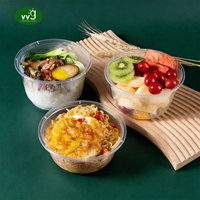 Couvercle jetable en plastique PP transparent épaissi VVG pour bols alimentaires, sandwichs, salades, soupes, nouilles, restauration et emballages à emporter