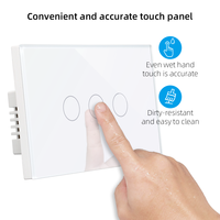 Certification SAA Panneau en verre tactile trempé Standard australien 1/2/3/4 Gang Smart WiFi Interrupteur mural pour Alexa Google Home