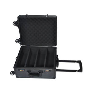 Mallette de rangement pour chariot en aluminium pour sport avec 4 rangées de bagages de cabine étanches avec mousse - Product Image 4