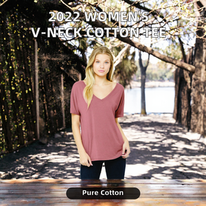 Camisetas Deportivas Holgadas con Cuello en V y Manga Corta para Mujer, 100% Algodón, Alta Calidad, Tejido Liso Teñido, Manga Corta para Mujer - Product Image 3