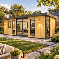 Pod de gym à domicile pour l'extérieur, studio d'entraînement privé avec intérieur ouvert, revêtement de sol durable et confort toute l'année