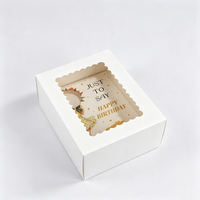 Boîte à gâteau en carton blanc avec fenêtre pour emporter, idéale pour les fêtes d'anniversaire, vente en gros personnalisée, boîte à cupcakes en carton pour Noël