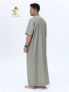 2025 Latest Premium <b>Men'S</b> Arabic <b>Thobe</b>, Soft Non-Pilling Material, Fashionable Short Sleeve Stand Collar Button Design.nice soft - Product Image 2