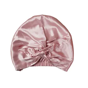 100% Mulberry Silk Turban Cover Sleep Hat Custom Logo Bonnets Recommend