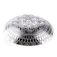 Vente en gros de bols à fruits en verre doré à motif mandala de 40 cm, assiette de présentation en verre décorative de luxe, bol en verre pour mariage, décoration