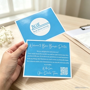 Tarjeta de agradecimiento laminada brillante personalizada, impresión a todo color, tarjeta de visita con código QR, tarjeta de compra para tienda en línea - Product Image 1