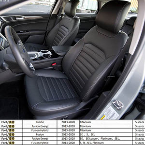 Housses de siège auto sur mesure pour Ford Fusion Energi Hybrid 2013-2020, accessoires, 5 places, cuir Nappa, ensemble complet - Product Image 2