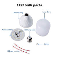 Vente en gros de pièces détachées d'ampoules LED à filament SKD CKD 5W-60W B22/E27, CRI 95 élevé, dimmables, AC 85-265V, pour usage résidentiel, directement de l'usine