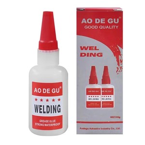 AODEGU Super Adhésif Acrylique Cyanéthyle pour Soudure Céramique et Plastique, Adhésif pour Caoutchouc, Métal, Verre, <span class=keywords><strong>Cuir</strong></span> 50g – Vente Directe Usine - Product Image 1