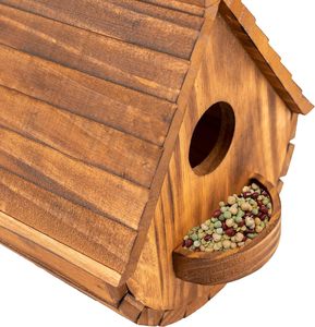Nichoir moderne en bois de pin JTPAWS à suspendre en extérieur pour les familles d'oiseaux, bleuets/finches/cardinaux, jardin - Product Image 4
