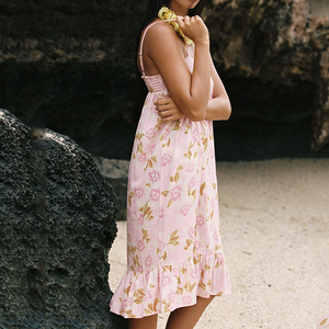 JingYu Custom-Made Casual Flowy Beach Print <b>Strapless</b> <b>Dress</b> High-Quality Soft Rayon Hawaiian <b>Dress</b> - Product Image 3