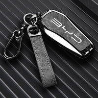 Étui de protection en alliage de zinc et cuir pour clé de voiture BYD Song Plus Qin DMI Han EV Yuan Pro Tang ATTO 3 avec porte-clés