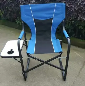 Al Aire Libre patio jardín cómodo portátil plegable silla de director de aluminio con portavasos y bolsas
