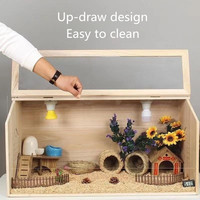Grande cage de course professionnelle pour animaux de compagnie, style extérieur, en bambou, avec motif animalier, pour chiens, chats, lapins, pour salon