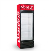 Réfrigérateur commercial compact pour boissons, refroidissement direct, vitrine verticale avec porte vitrée pour supermarché