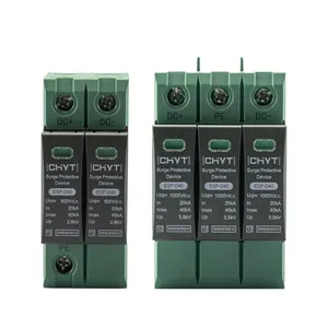 CHYT ESP-D40 2P 3P Solar PV Din Rail 600V 1000V 1500V 20KA-40KA SPD Green Lightning Protector DC Surge Protective Device