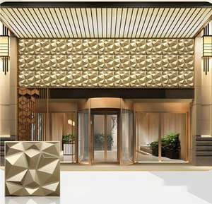 Çin üreticileri en çok satan lüks altın su geçirmez ve kalıp dayanıklı kapalı ve açık dekoratif Pvc 3D duvar panelleri - Product Image 2