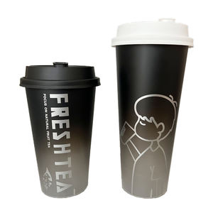 לוגו מותאם אישית כיתה פלסטיק 16 עוז 24 עוז iml חד פעמי קשה עמ '90 מ "מ קליבר-עובש תיוג בועה חלב תה עם מכסה - Product Image 5