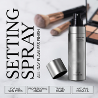 Spray Fixateur de Maquillage Hydratant Mat Longue Tenue 24h, Résistant à l'Eau et à la Transpiration, Anti-Bavures, Marque Privée OEM