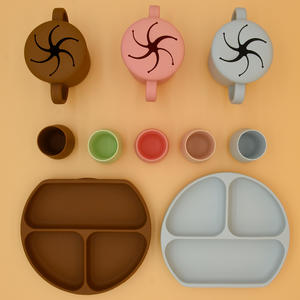 Assiettes en silicone pour bébés avec ventouse Vaisselle Assiette antidérapante avec poignée Sans BPA Produit de repas pour enfants - Product Image 5