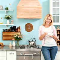 Porte-ustensiles de cuisine en bois pour comptoir ou plan de travail, porte-ustensiles en bois, récipient en bois rustique extra large