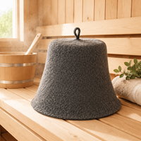 Chapeau de sauna 100% laine australienne, bonnet de douche en feutre épais à dessus plat, accessoires de sauna en laine naturelle résistants à la chaleur, nouveau modèle
